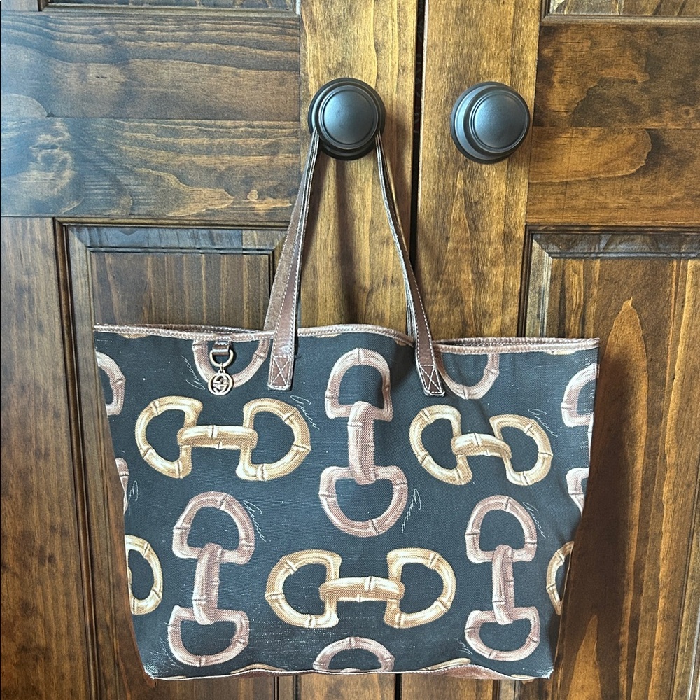 Gucci Black and Brown Tote Bag